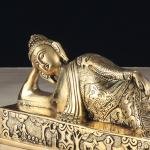 Pure Brass Resting Buddha Statue | 12" Width | Traditional Indian Artistry | Meditation Decor | Premium Collection | Sacred Art | Jaipurio